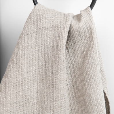 Linen natural classic waffle towel.