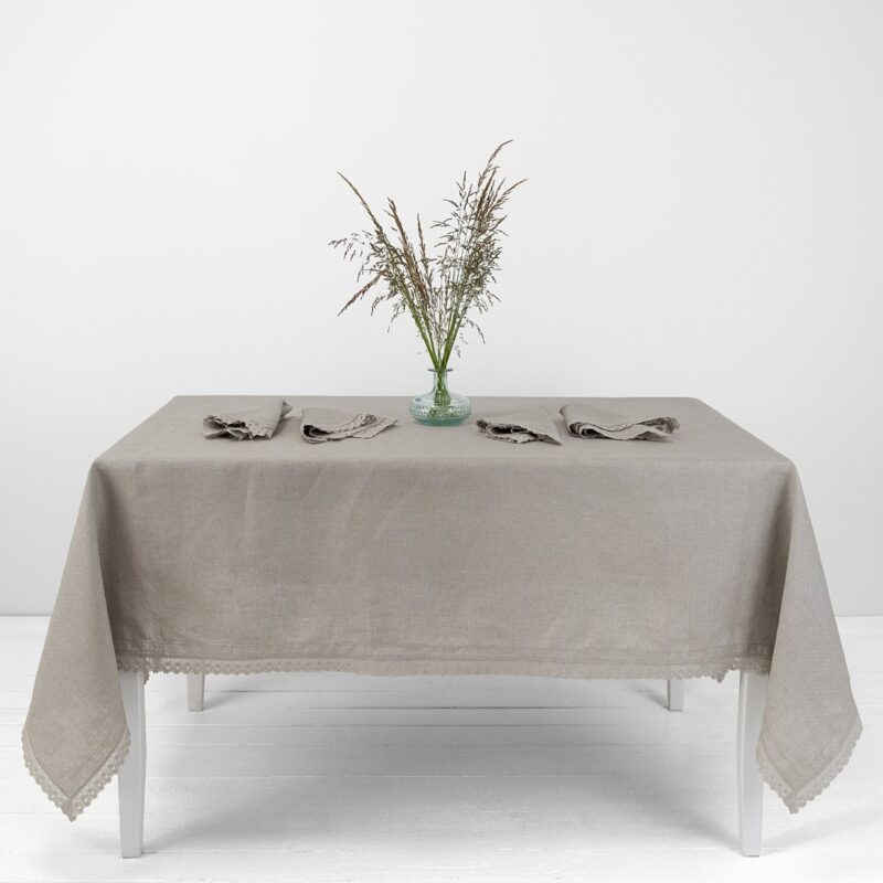 Natural linen tablecloth