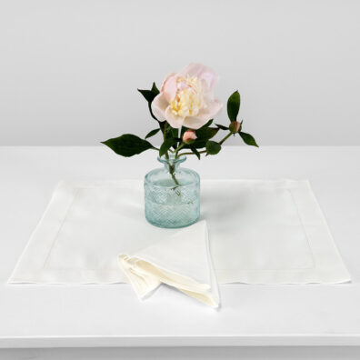 White linen cotton placemat