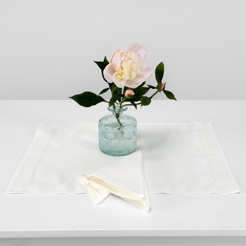 White linen cotton placemat
