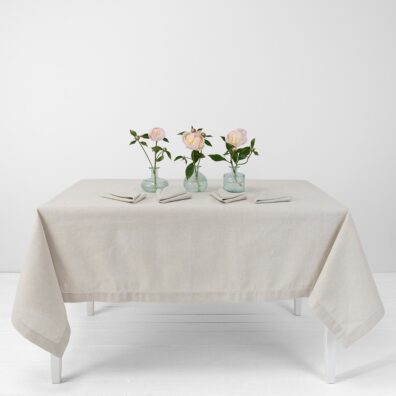 Natural Beige Linen Cotton Tablecloth