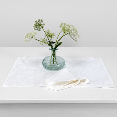 White linen cotton placemat