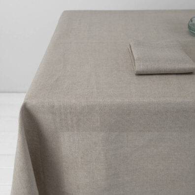 Natural linen tablecloth, natural grey linen colour