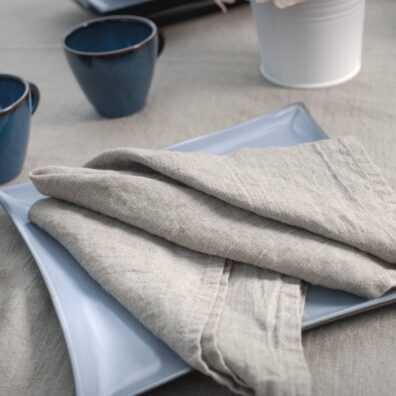 Natural linen washed napkin, 100% linen