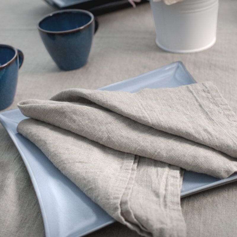 Natural linen washed napkin, 100% linen