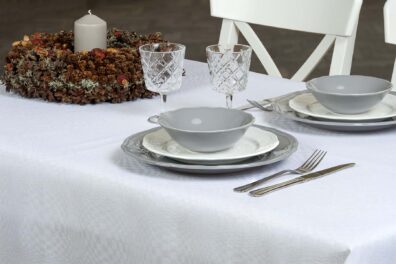 COSMOS optical white tablecloth