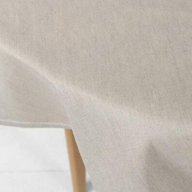 natural beige linen cotton tablecloth, plain weave