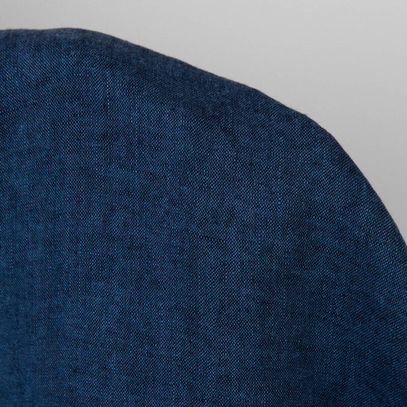 Washed linen fabric in dark blue denim colour