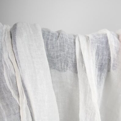 Off-White Transparent Linen Fabric, gauze washed