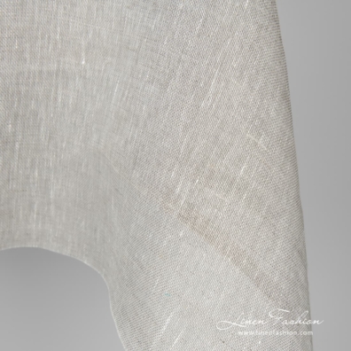Transparent, lightweight light grey 100% linen fabric