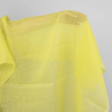 Transparent bright yellow linen fabric