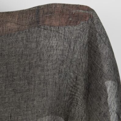 Black and natural transparent linen fabric product photo