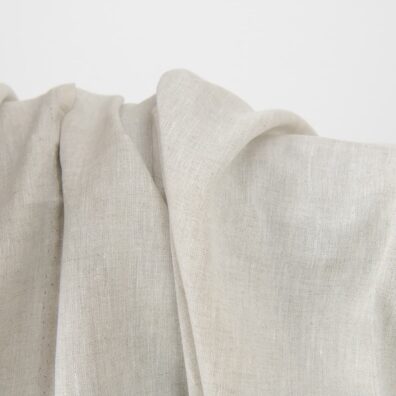 Plain linen fabric in light grey texture