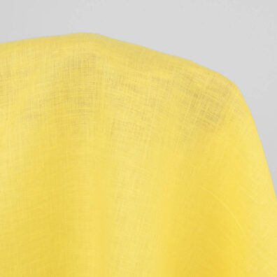Yellow linen fabric, solic colour
