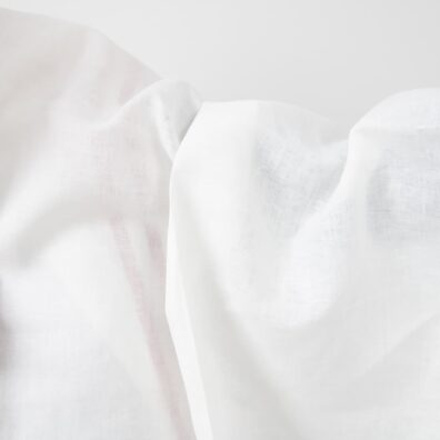 White linen fabric with red lines texture