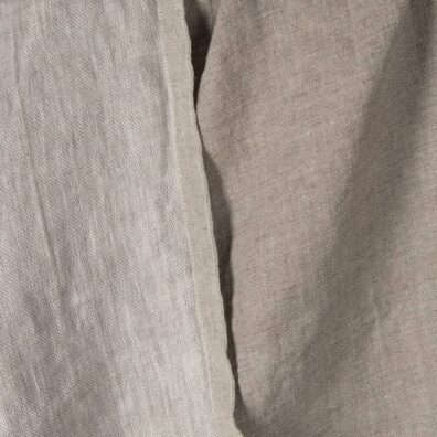 Beige satin double sided linen fabric washed