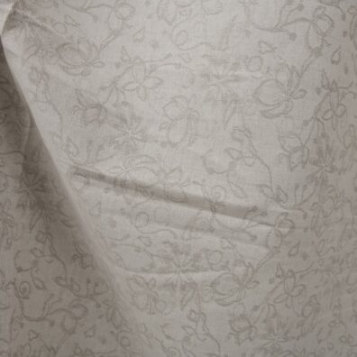 Natural colour linen cotton jacquard fabric with flowers pattern