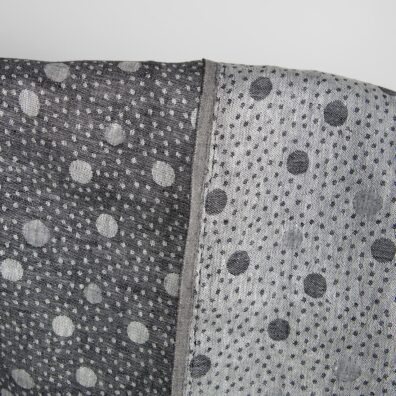 Black linen fabric in bubble pattern close up detail