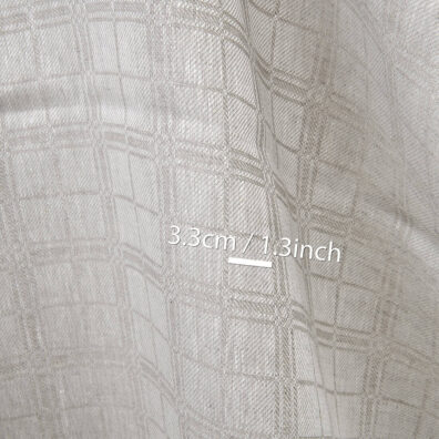Linen fabric natural and white checks, with measurements