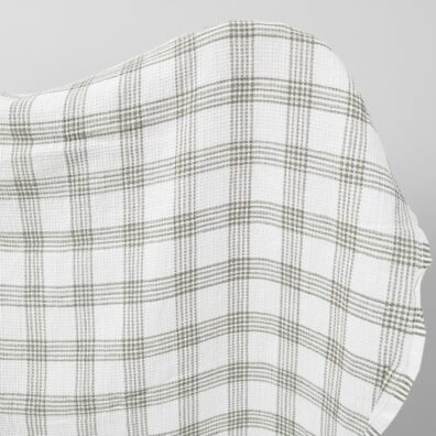 White washed linen cotton checked fabric product photo