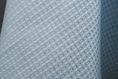 Light blue patterned linen cotton fabric