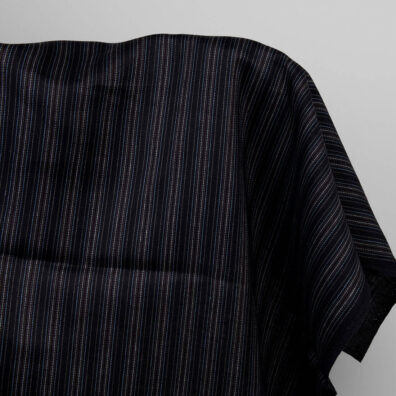 Black striped linen fabric