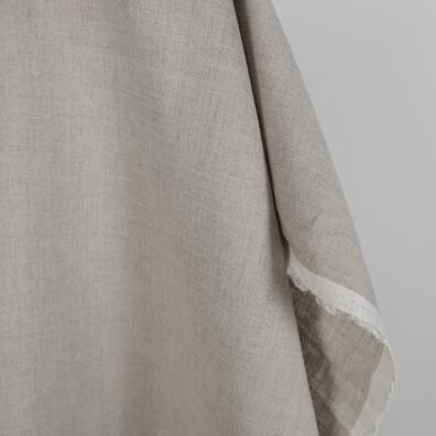 Natural undyed linen fabric lightweight edge