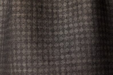 Diamond patterned linen fabric in black and grey