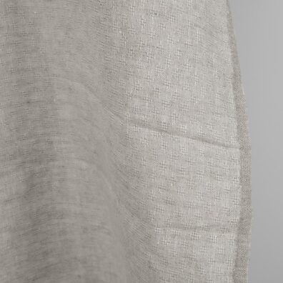 Openwork patterned linen fabric in beige edge