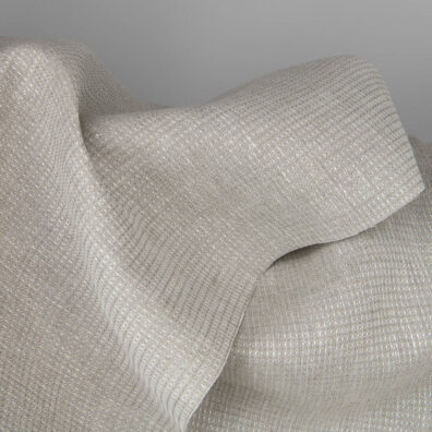 Linen fabric made from grey (natural linen) and white yarns