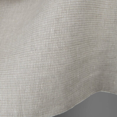 Natural with white linen fabric in small checks