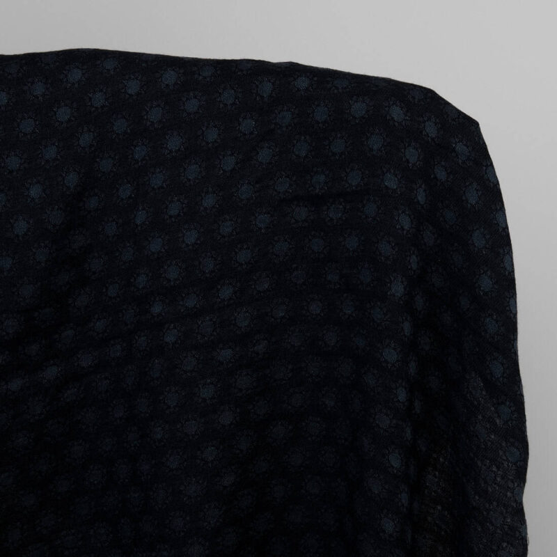 Black washed jacquard fabric 4 Black linen wool fabric
