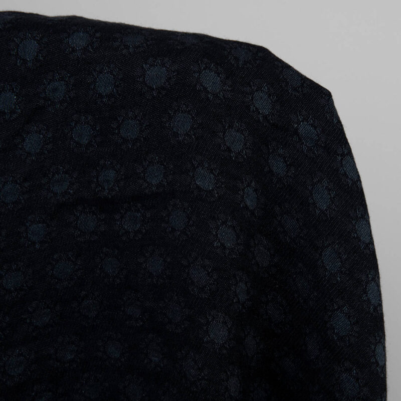 Black washed jacquard fabric 5 Black linen wool fabric, washed