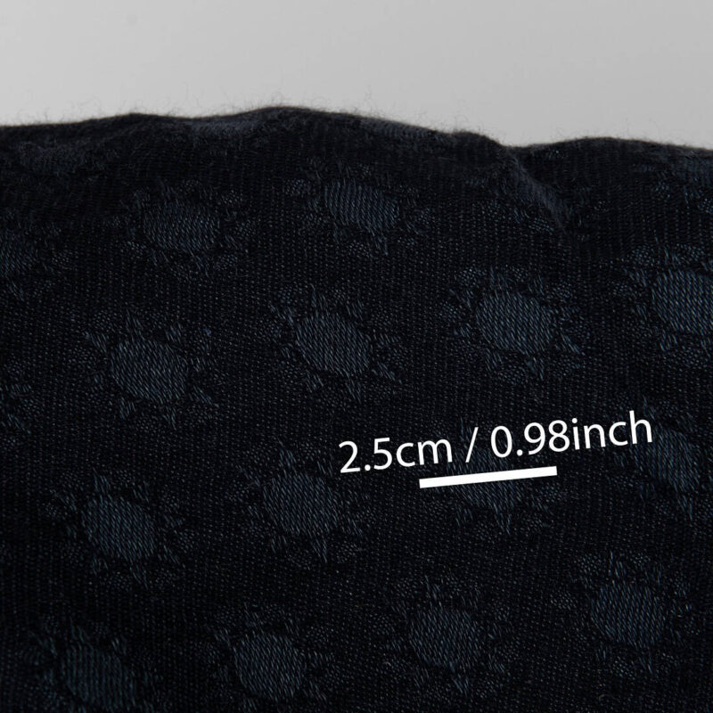 Black washed jacquard fabric 6 Black linen wool fabric, with sun pattern