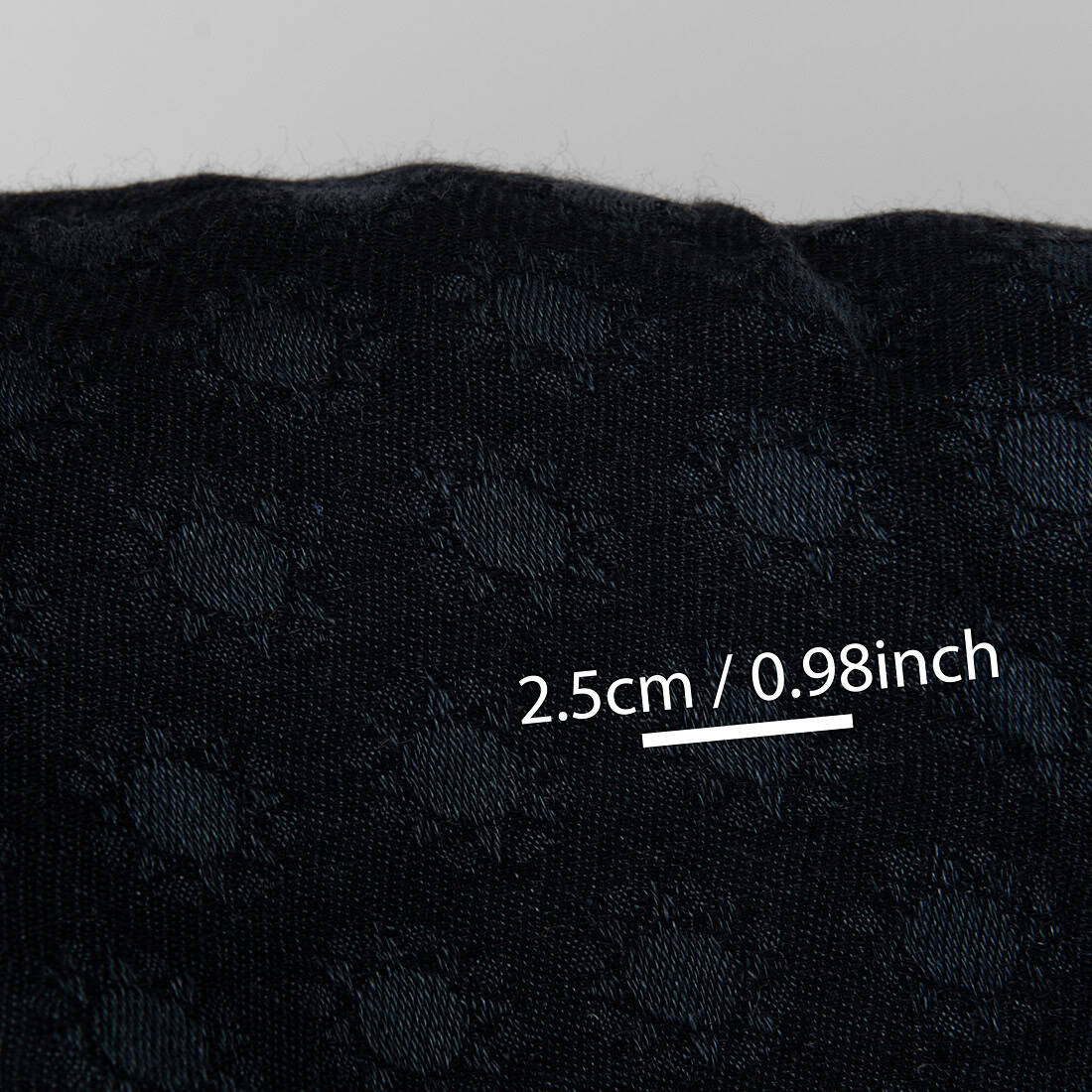 Black linen wool fabric, with sun pattern