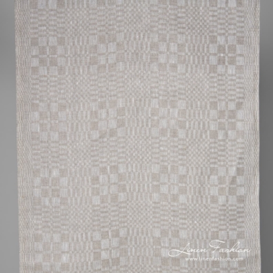 Linen fabric in grey checks