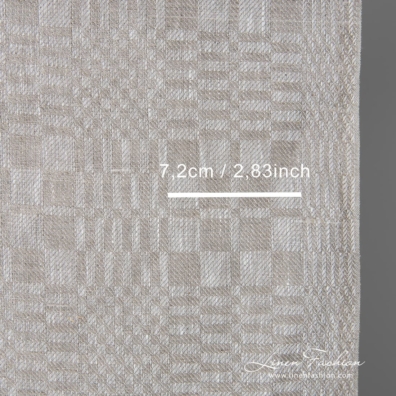 Towel linen fabric made from white and grey colour linen yarns