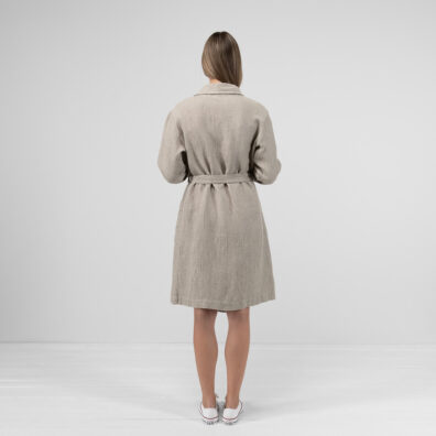 Grey women's bathrobe, waffle weave