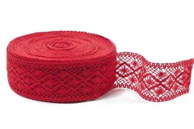 Red linen lace No. 25