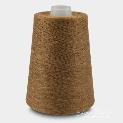 Linen yarns in brown ochra color.