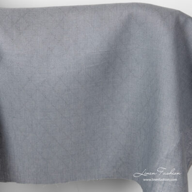 Linen grey diamond pattern fabric