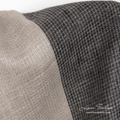 Waffle weave narrow linen fabric