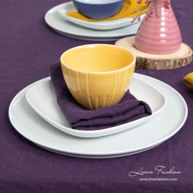 Purple pure linen napkin
