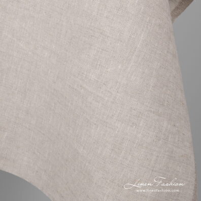 Plain weave linen fabric in oatmeal color