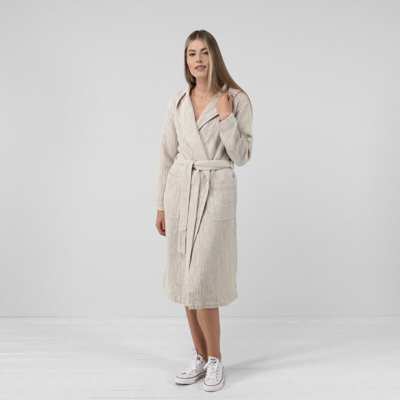 Light grey women's bathrobe, Vero.