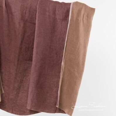Double sided purple brown linen fabric.
