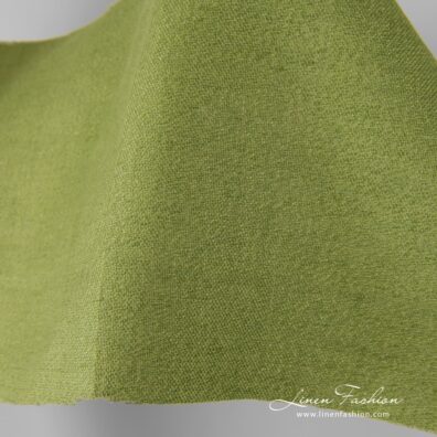Panama weave linen fabric in green.
