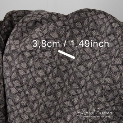 100% linen fabric in black grey colour.