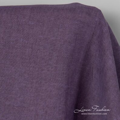 Linen fabric in dark lavender.