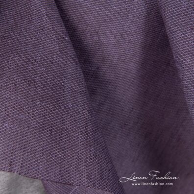Dark lavender dyed 100% linen fabric.